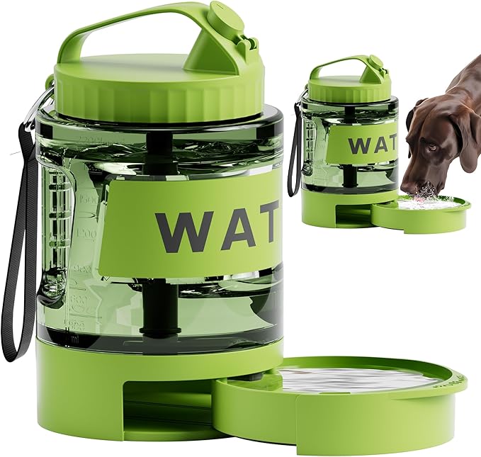 77oz Dog Water Dispenser, 2.2L Large Portable Dog Water Bottle with Pull-Out Drinking Bowl, BPA Free Leak-Proof Pet Travel Water Container for Camping, Hiking, Beach, Car Travel Essentials
