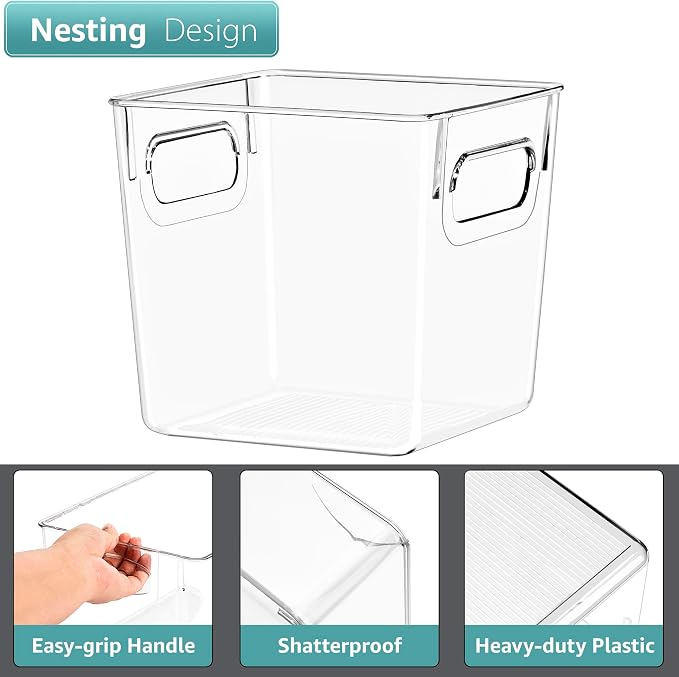 Sorbus Fridge Organizers and Storage, Clear Plastic Bins (Small, 2 Pack)