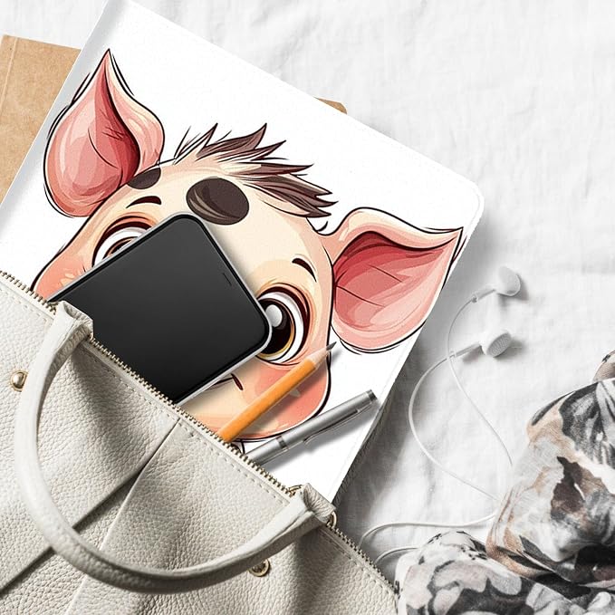 for Microsoft Surface Pro 7 Plus,Surface Pro 7/6/5/4 12.3" Tablet Case,Auto Wake/Sleep,Adjustable Stand Protective Cover - Cute Cartoon Pig