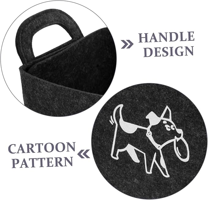 Felt Dog Toy Storage Organizer and Wear-resistant Felt Basket with Handle for Pet Toys and Household Items Color