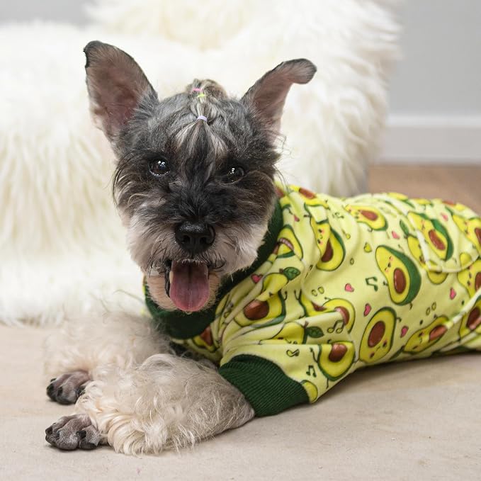 PUPTECK Soft Fleece Dog Pajamas for Small Medium Dogs, Dog Onesie Puppy Sweaters Clothes Jumpsuit Pjs, Cute Jammies Cat Coat Pet Costume Apparel, Green XXL