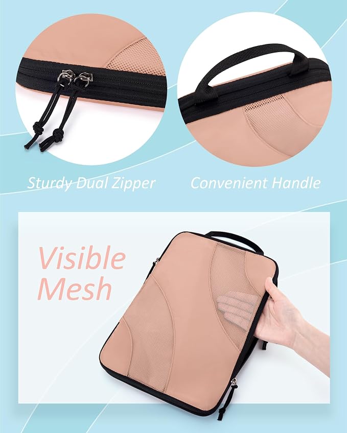 BAGSMART Compression Packing Cubes for Travel | Lightweight suitcase organizers bag set, space-saving double zipper expansion for carry-on luggage & travel organization