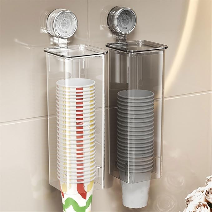 Paper Cup Organizers with Double Tubes Designs Home Decoration Portable Accessory for Household Easy Access Wall Mounted Storage Rack