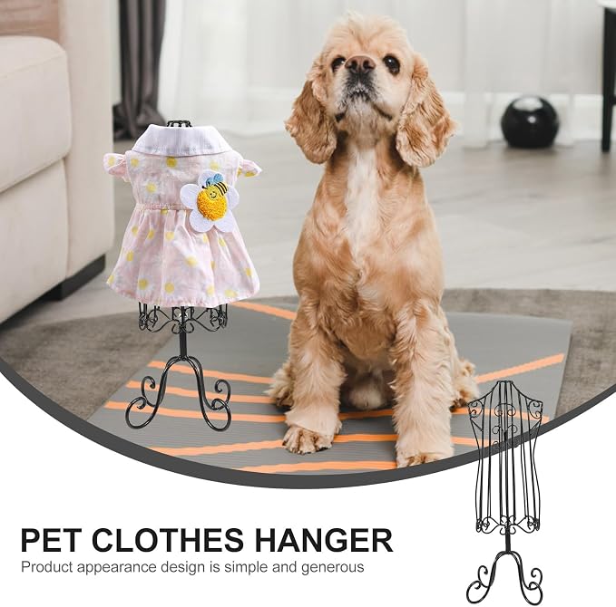 Pet Clothing Display Rack with for Puppy Clothes Lightweight Iron Dog Mannequin Hanger, Easy to Carry Pet Shop Clothes Holder Cat Coat for Home Adornment