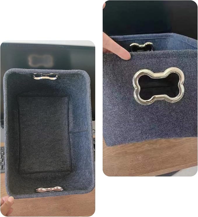 Dog Toy Storage, Dog Toy Box Organizer Baskets, Dogs Food Organizer, Felt Stuff Storage Baskets, Pet Puppy Dogs Toys Bin With Handle, For Organizing Pet Toys, Pets Clothes Blankets, 38×27×25cm