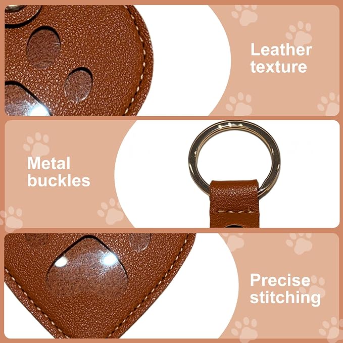 4-Piece Leather Pet Memorial Keychain, Fur Keepsake Holder Pendant | Pet Loss Remembrance Accessory, Heartfelt Memory Gift, Suitable for Cat & All Pet Lovers