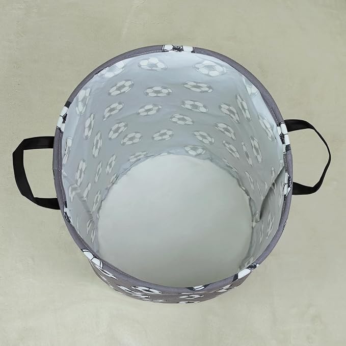 Football Fabric Storage Bin Nursery Organizer Basket | Organizer Bin Dirty Clothes Collapsible Waterproof for College Dorms, Boys and Girls Bedroom,Bathroom
