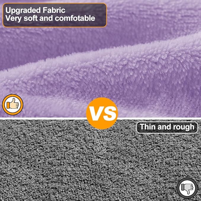 Medium to Large Size Dog Bathrobe, Quick Drying Super Absorbent, Warm Dog Towels, Adjustable Hoodies and Belts for Dog Bath Products (Purple, L-Fit for 6 to 12 pounds)