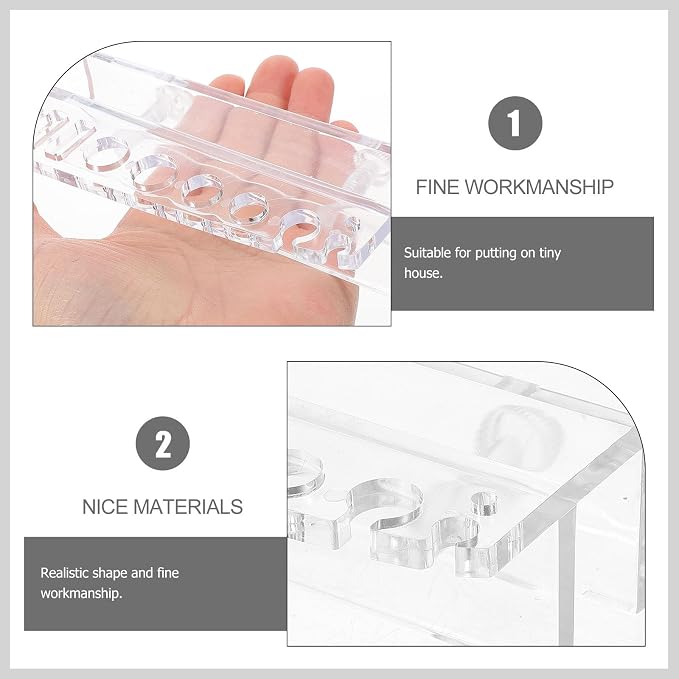 NUOBESTY Fish Tank Rack Aquarium Tool Holder Acrylic for Cleaning Tools | Portable Removable Organizer, Fits Water Grass Clips and Cutters, Lightweight Wall Mount Storage for Maintenance