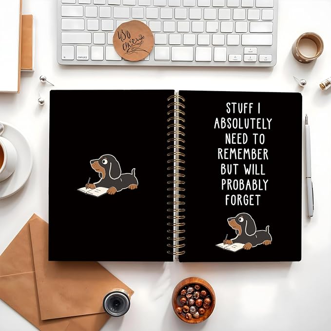 Funny Dachshund Notebook Gifts for Women & Men | Dachshund Spiral Notebook Journal, Funny Weiner Dog Gifts, Sausage Doxie Dog Gift, 5.5x8.3 Inch