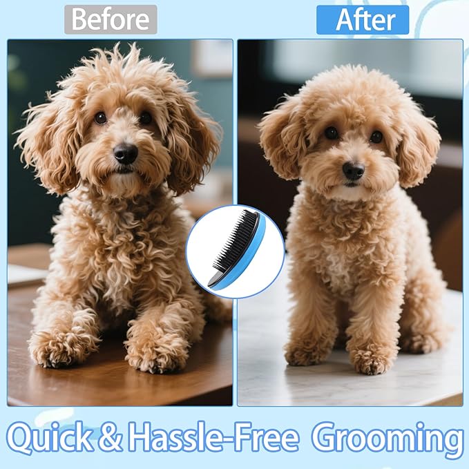 2 Pcs Small Dog Brush Puppy Brush for Small Dogs Soft Dog Bath Brush Gentle Dog Hair Remover Brush Grooming Tool for Teddy Yorkies Maltese Shih Tzu Chihuahua Puppy Hair Brush, Blue