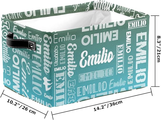Personalized Toy Box Storage Bins for Boys Girls with Name, Kids Custom Storage Basket Cubes Organizer with Handles, Shelf Closet Storage Baskets Bin Customized Gift, 1 Pack