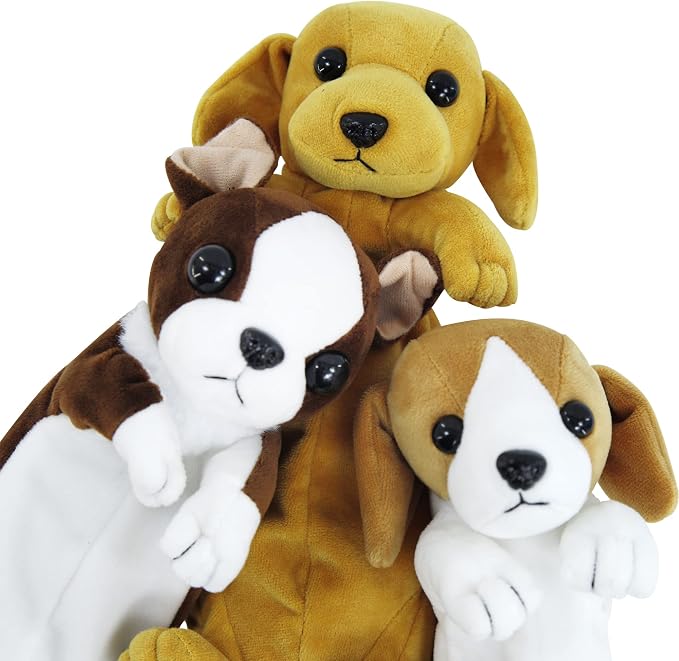 BB FUN HOUSE Pencil Case for Kids, 3D Plush Animal Dog Dinosaur Pencil Pouch Soft Stationery Storage Pen Bag for Girls and Boys School Supplies