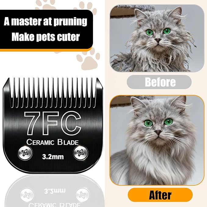Dog Grooming Replacement Blades Compatible with Andis Dog Clippers,Most OsterA5, Wahl KM Series Pet Clippers for Animal Dog,Cat,Horse (10+4FC+5FC+7FC)