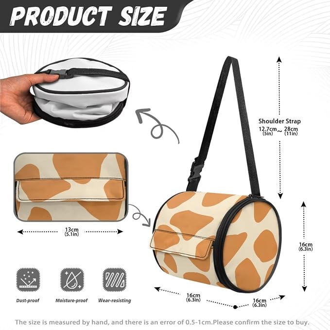 Giraffe Pattern Hanging Paper Towel Roll Holder with Adjustable Strap Water Resistant Toilet Tissue Roll Dispenser Farmhouse Handy Toilet Paper Cover Storage Holder