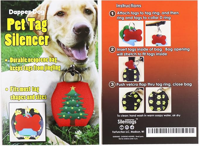 Dapper Dog - Dog Tag Silencer with Tag Ring (Christmas Tree)