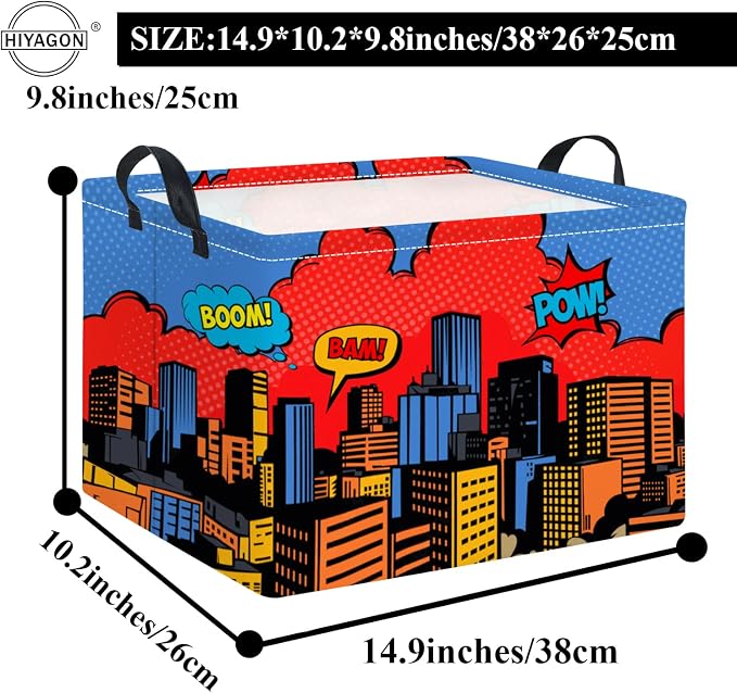 Rectangular Baby Girl Basket Kids Baby Storage Basket Storage Bin Organizer Box Room Decor(City)
