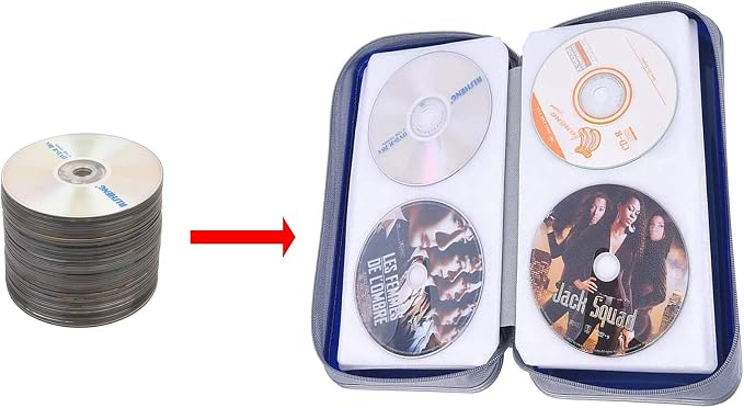 UENTIP CD Case,96 Capacity Hard Plastic DVD Case Holder for Car Home Travel (Pack of 2)