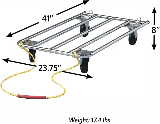 MidWest Homes for Pets Universal Dog Crate Dolly, Heavy-Duty Stainless Steel, Easy-Roll Wheels, Designed for Crates, Carriers, and Pet Equipment