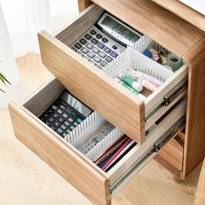 20PCS DIY Plastic Grid Drawer Dividers, Large Adjustable Drawer Storage Organizer (38cmx7cm) for Clutter Kitchen Cutlery Dresser Makeup Tools Socks Can Help Tidy Office Desk Clinic Bedroom
