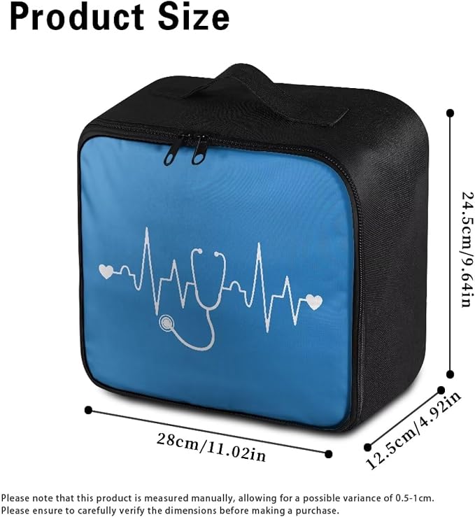 First Aid Bag Empty Medium Medical Bag Nurse Stethoscope Blue Travel Medicine Kit Bag for College Dorm Student Medical Supplies Organizer Bag Portable Kit for Traveling