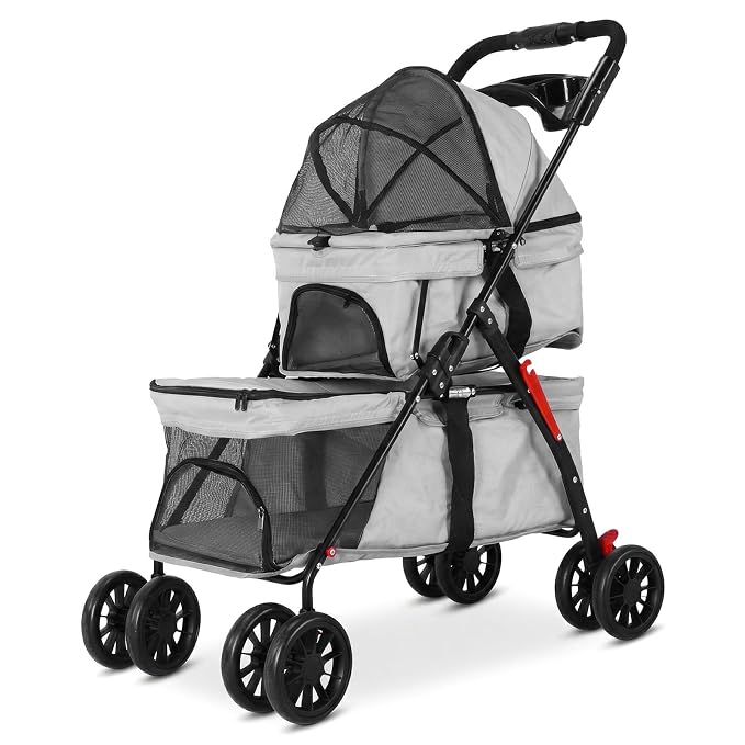 Kittens Puppies Travel Strolling Cart for Small Cats Puppy Kitty Stroller