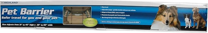 Highland 2004500 Black Universal Pet Barrier, Fully Adjustable Car Organizer