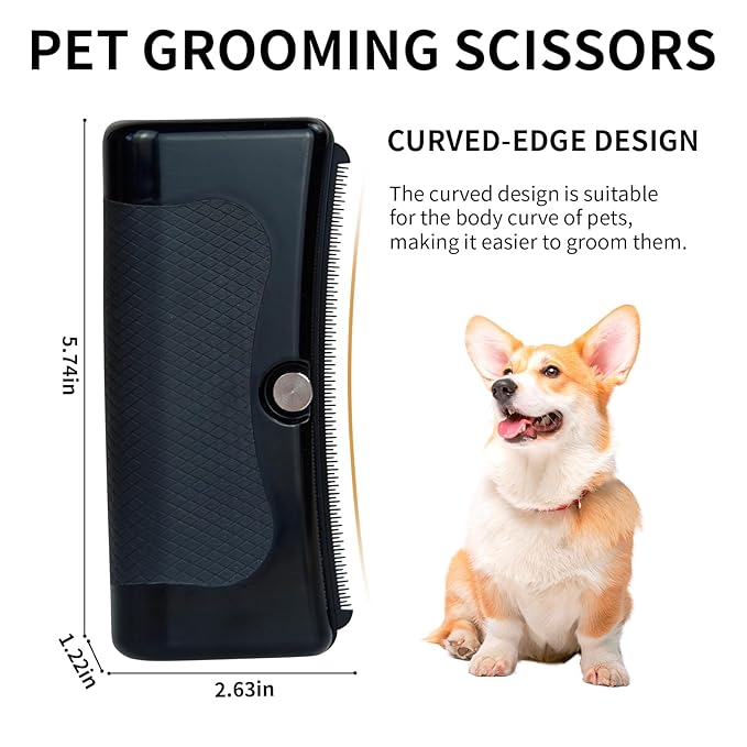 Pet Deshedding Brush for Dogs, Cats, Rabbits, Horses, Gentle Grooming Tool for Loose Hair & Matted Fur, Ergonomic Handle