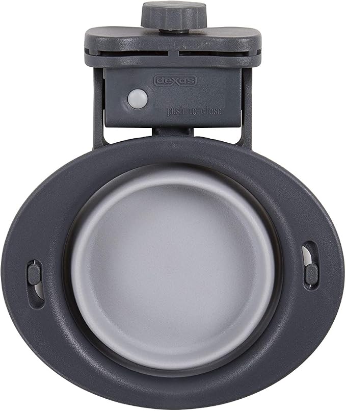 Dexas Popware for Pets Collapsible Kennel Bowl, Light Gray, Round (PW270432429)