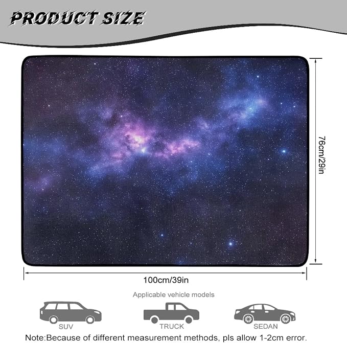 Howilath Purple Galaxy SUV Trunk Mat 29"x39" Car Trunk Mat All Weather Cargo Liner, Universal Trunk Mat for Cars Durable Rear Cargo Mat Auto Interior Protector