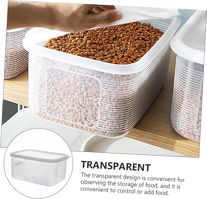 BESPORTBLE Multi-purpose Airtight Pet Food Storage Container Capacity Transparent Design Moisture Dog and Cat Food Organizer for Dry and Snacks