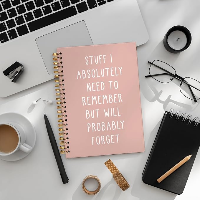 Funny Notebooks Journal, Sarcastic Notebooks for Work | Funny Office Gifts for Coworkers, Funny Notebooks for Work, Office Humor Gifts, Spiral Notebook 5.5x8.3 In(pink)