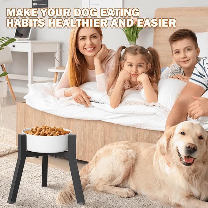 Elevated Dog Bowl Stand for Large Dogs with Tray, Adjustable Width 7-10.6", Raised Food Water Bowl Stand, Bowl NOT Included