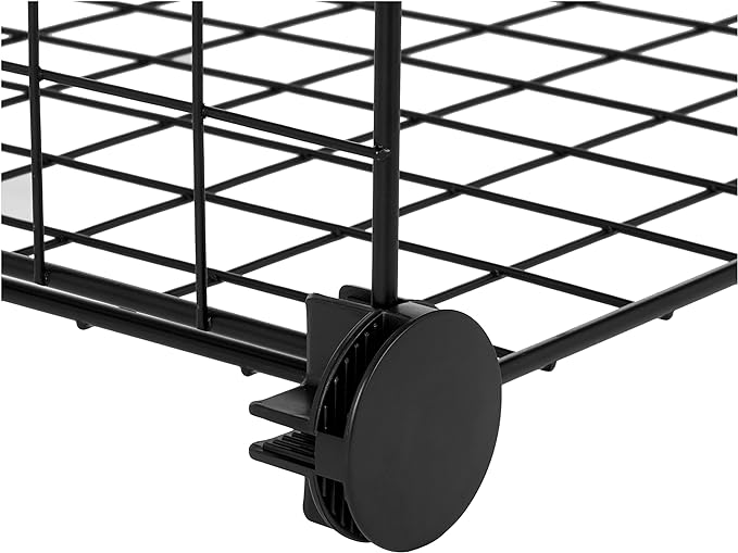 Amazon Basics 6 Cube Wire Grid Storage Organizer, Stackable Cubes, Cubby Bookcase, Display Shelf, 14" D x 14" W x 14" H, Black