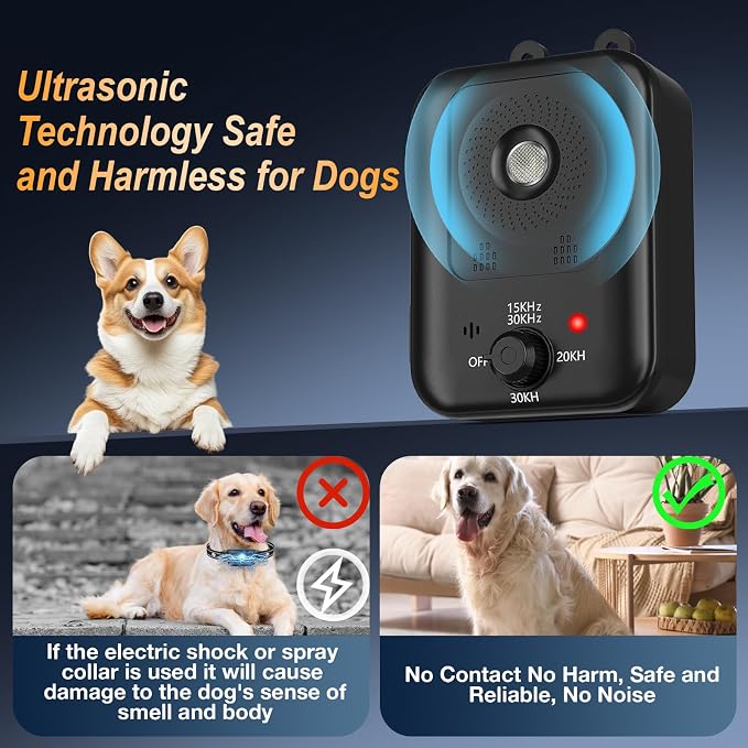 Anti Barking Devices, Auto Barking Control Devices with 3 Modes | Rechargeable Ultrasonic Dog Barking Deterrent Devices Bark Box, Effective Stop Barking Dog Devices for Indoor & Outdoor Use