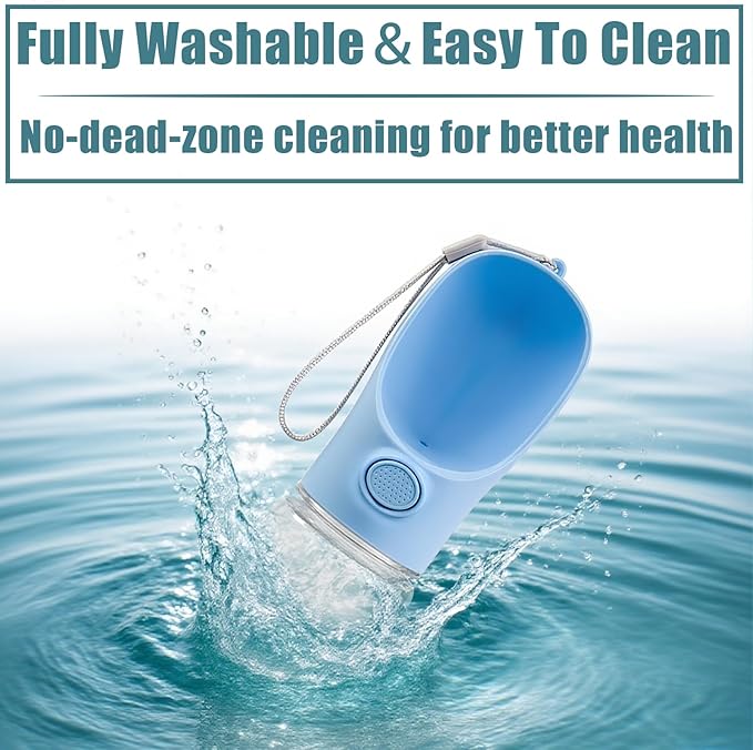 Bestac Pet Travel Water Bottle - Portable Dog&Cat Water Cup, One-Hand Operation, Lightweight & Leak-Proof, BPA-Free, Compatible with Most Gear, Ideal for Walking, Camping & Travel (Blue, 500ml)
