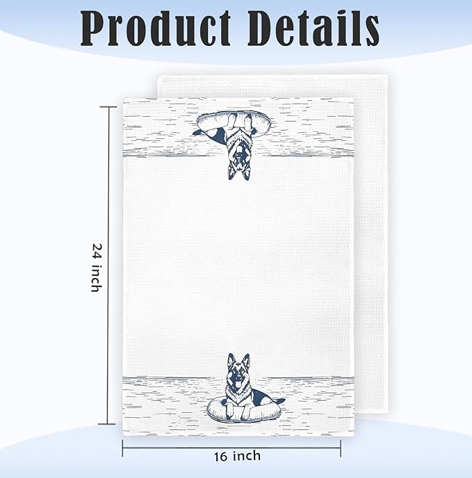 Golden Retriever Lake House Decor Dish Towels,Lake House Gifts,16x24 Inch,Funny Lake Dog Kitchen Towels Decorative,Dog Lover Mom Gifts Hand Towels Drying Cloth for Kitchen Bathroom Decor
