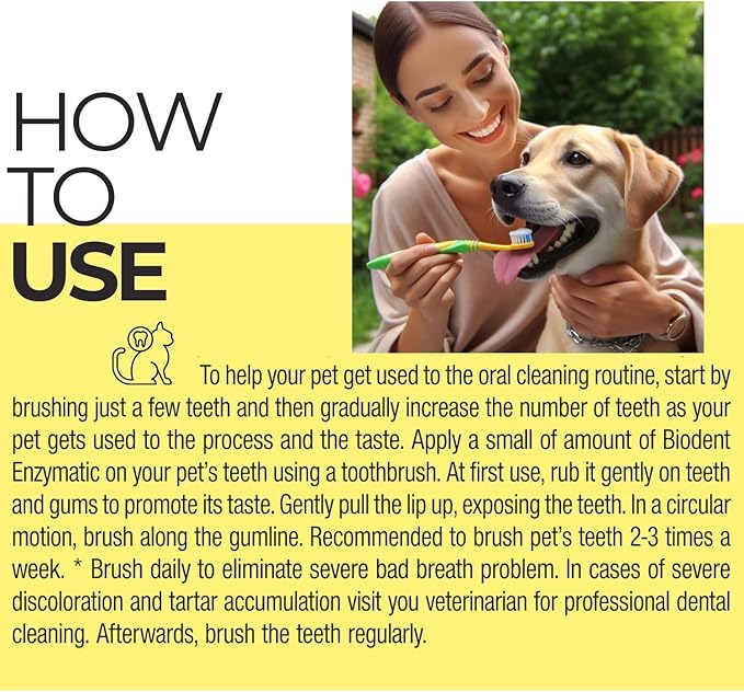 Enzymatic Pet Toothpaste | Dog Tooth Brushing Kit | Cat & Dog Dental Care | Controls Plaque, Tartar, & Bad Breath 3.38 fl.oz