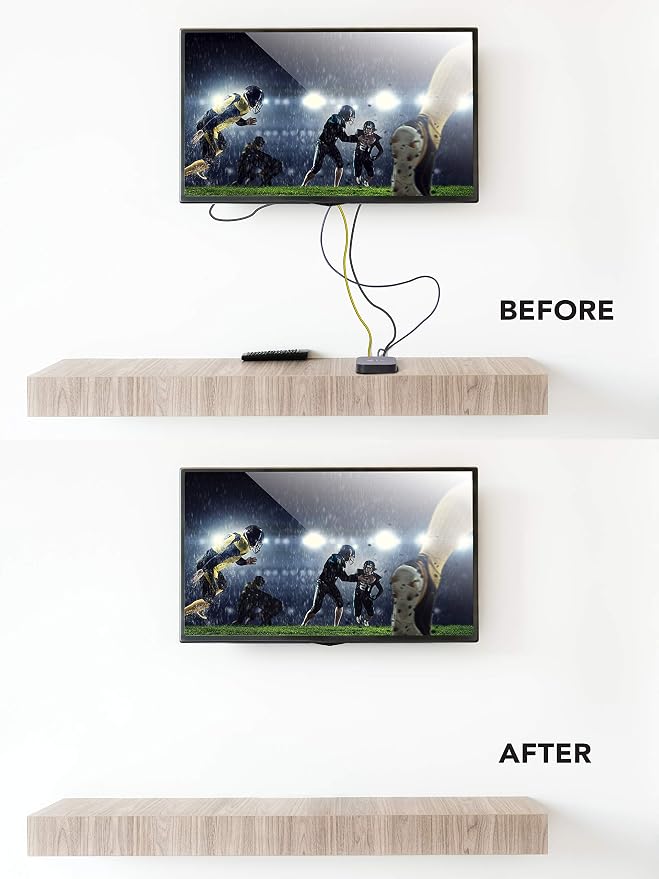 Wrap Caddy Streaming Device Organizer | Streaming device and cable organizer, adjustable strap, cable management tabs, mounts behind TV, reduces clutter