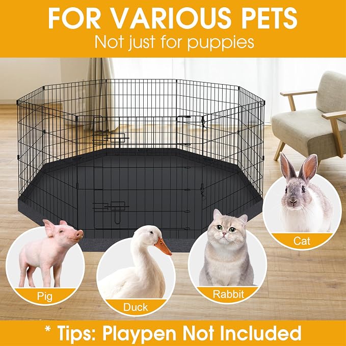 Peekaboo Dog Playpen Bottom Pad 24 Inch, Waterproof Floor Protector | Waterproof 24 Inch Dog Playpen Bottom Pad, 600D Oxford Floor Protector