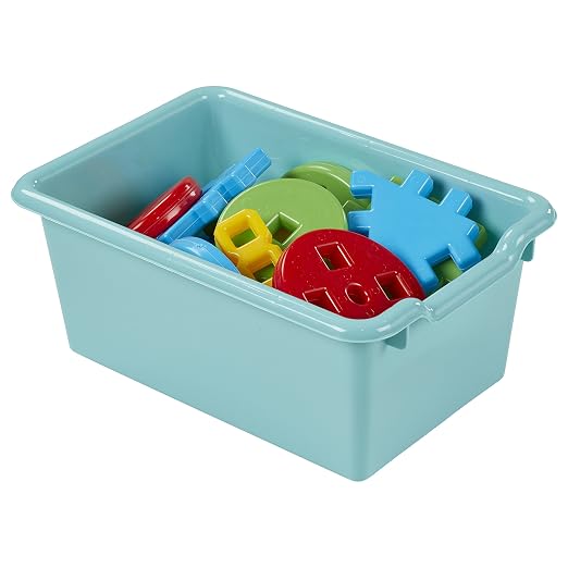 ECR4Kids Scoop Front Storage Bins, Multipurpose Organization, Contemporary, 10-Piece | Durable plastic, GREENGUARD Gold Certified, 1.2 gallon capacity, lightweight & nestable, built-in handle, classroom/home use