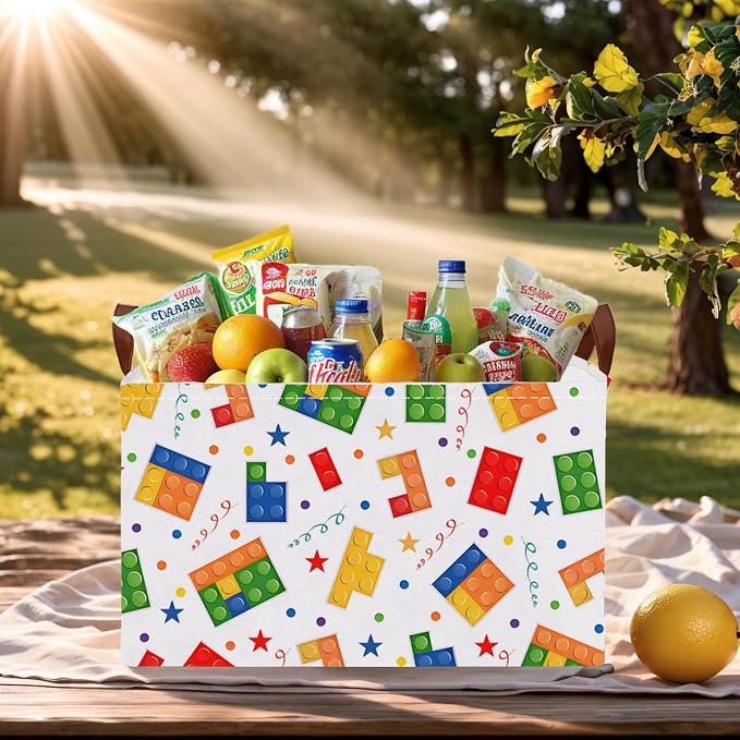 Kid Cute Nursery Storage Basket Baby Toy Clothes Storage Bin Playroom Bedroom Decor Basket(Building Blocks)