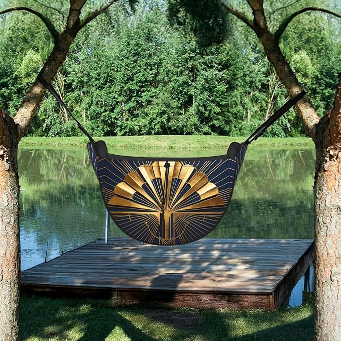Gold Fan Art Car Seat Organizer-Backseat Storage Bag for Travel | Waterproof Durable. Holds Snacks Gear Essentials. Fits Most Cars.