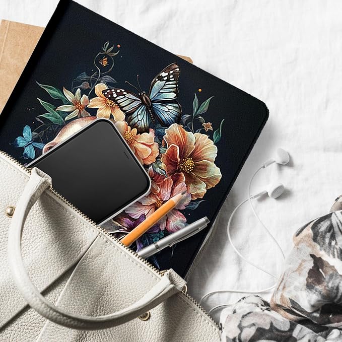 for Microsoft Surface Go 4/3/2/1-10.5" 2021 Tablet Case,Auto Wake/Sleep,Adjustable Stand Protective Cover - Skull Flower Butterfly
