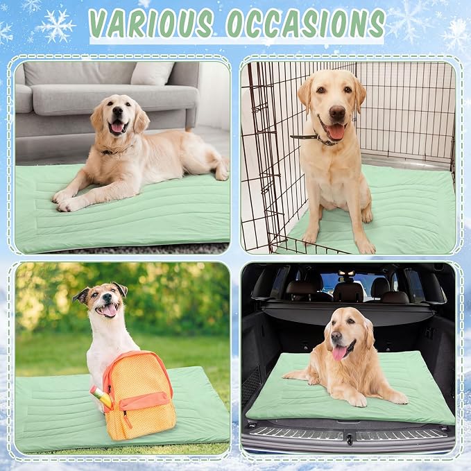 SmoothNovelty 2 Pack Cooling Blankets for Large Dog, 59 x 47 Inch Cooling Dog Mat with Storage Bag, Breathable Summer Cold Pet Blanket Lightweight Washable Pet Throw for Hot Weather Sofa Bed