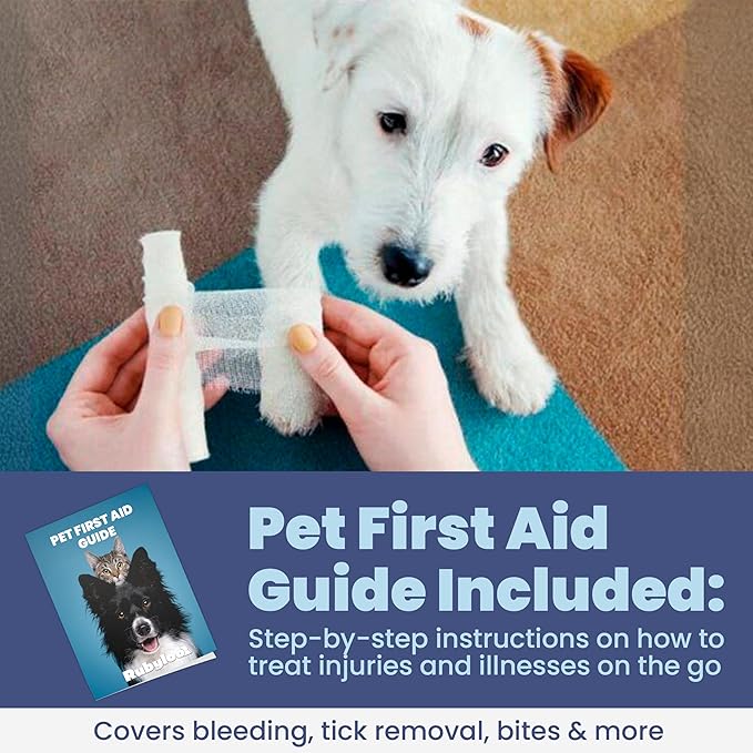 Dog First Aid Kit - Vet Approved Emergency Supplies - Pet First Aid Kit Guide, Tick Remover, Slip Leash & Medical Essentials for Home, Camping, Car, RV, Travel (Travel + Essential 2-Pack)