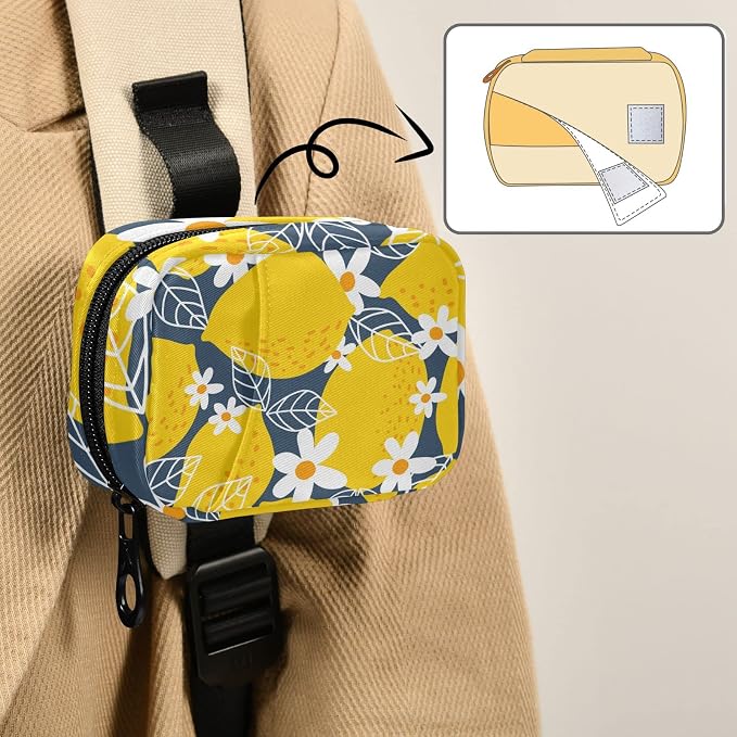 Lemon Fruits Weekly Pill Organizer, Pill Cases Bag Portable Pill Container 7 Days Cute Pill Box Organizer Vitamin Supplement Holder with Zipper for Travel Family Business Camping