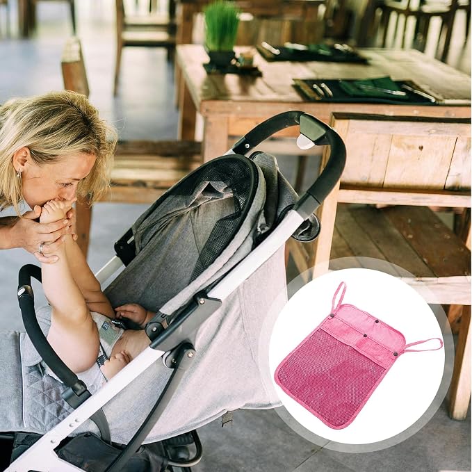 Kichvoe Linen Stroller Organizer Bag and Easy Installation with Large Storage Capacity Multifunctional Hanging Diaper Bag for Outings and Travel , Compatible with Pet and Strollers