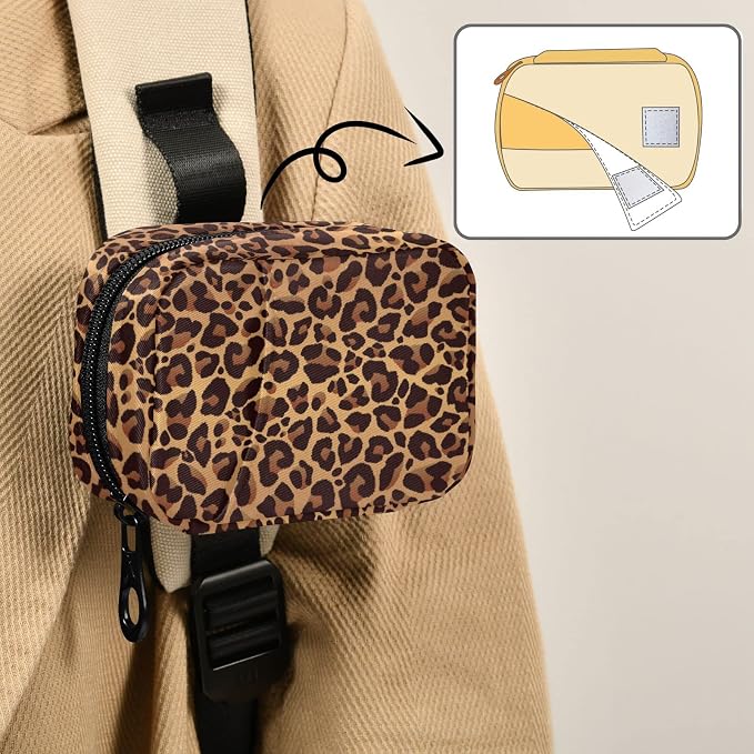 Leopard Pattern Weekly Pill Organizer, Pill Cases Bag Portable Pill Container 7 Days Pill Box Organizer Vitamin Supplement Holder with Zipper for Travel Family Business Camping