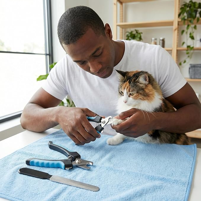 Dog Nail Clippers for Large Dogs, Pet Nail Clipper Kit for Small & Large Dogs & Cats๏ผDog Nail Clippers for Dogs and Cats - Safe and Easy to Use๏ผProfessional Dog & Cat Nail Trimmers (Blue)